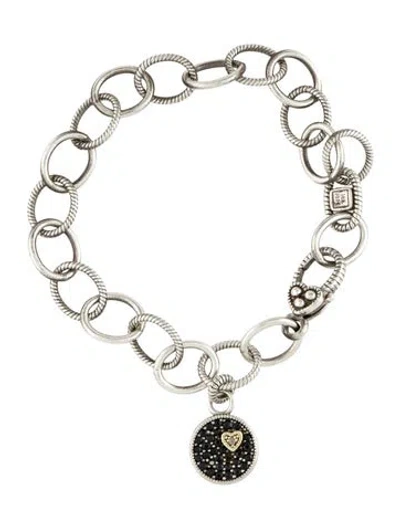 Pre-owned Judith Ripka Sapphire Charm Bracelet, 7" In Multi
