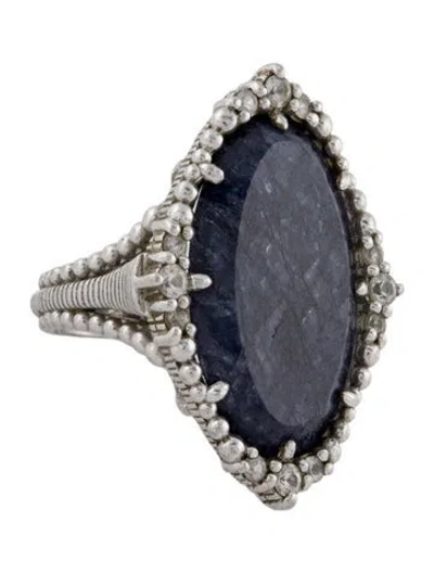 Pre-owned Judith Ripka Sapphire Cocktail Ring In Multi