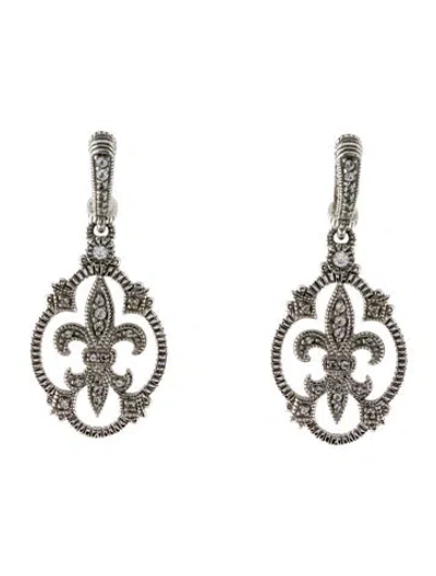 Pre-owned Judith Ripka Sapphire Drop Earrings In Multi