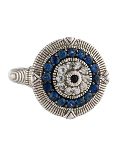 Pre-owned Judith Ripka Sapphire Evil Eye Cocktail Ring In Multi