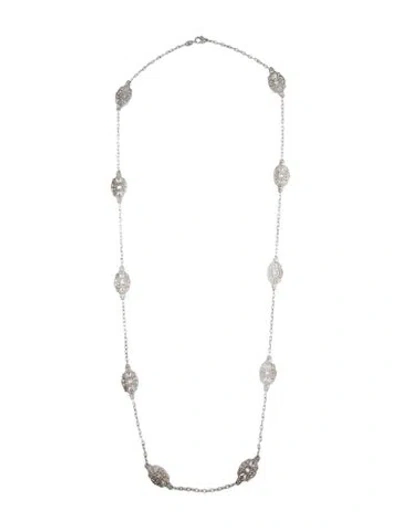 Pre-owned Judith Ripka Sapphire Station Necklace, 34" In Multicolor