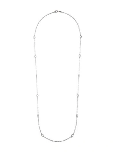 Pre-owned Judith Ripka Sapphire Station Necklace, 34" In Multicolor