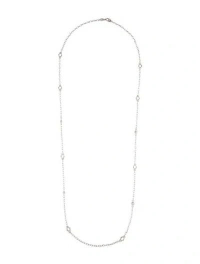 Pre-owned Judith Ripka Sapphire Station Necklace, 34.25" In Multi