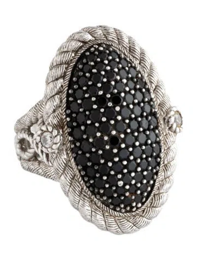 Pre-owned Judith Ripka Spinel & Cubic Zirconia Cocktail Ring In Multicolor