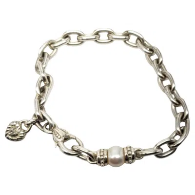 Pre-owned Judith Ripka Sterling Silver & Pearl Bracelet #19502 In Multi