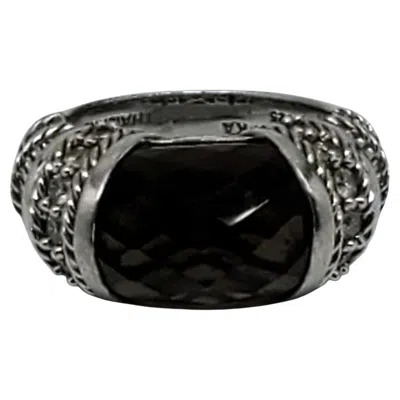 Pre-owned Judith Ripka Sterling Silver Smoky Brown Cz Cocktail Ring Size 6 #23433