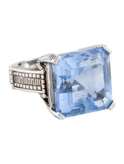 Pre-owned Judith Ripka Synthetic Quartz Cocktail Ring In Multi