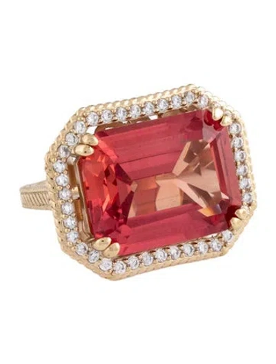 Pre-owned Judith Ripka Synthetic Sapphire & Cubic Zirconia Cocktail Ring In Multi