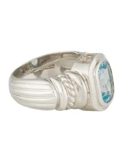 Pre-owned Judith Ripka Topaz Cocktail Ring In Multi