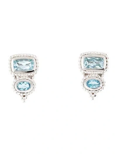 Pre-owned Judith Ripka Topaz Earrings In Multicolor