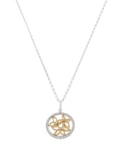 Pre-owned Judith Ripka Topaz Pendant Necklace, 18.5" In Multi