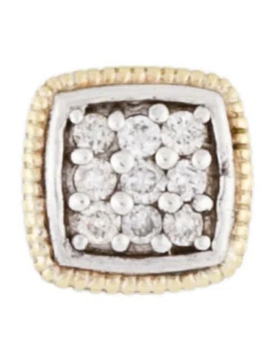 Pre-owned Judith Ripka Two-tone Diamond Single Stud Earring In Multi