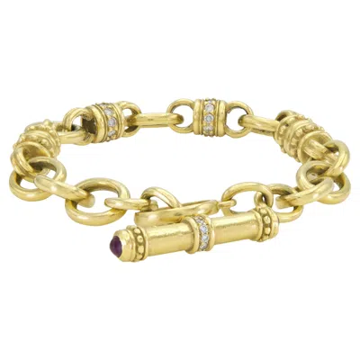 Pre-owned Judith Ripka Vintage 1990s  Toggle Bracelet With Diamonds And Rubies In Multi