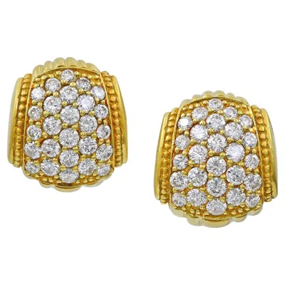 Pre-owned Judith Ripka Vintage Mid-century Revival Diamond Button Earrings In Multi
