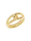 Judith Ripka Women's Aura 14k Goldplated Sterling Silver Interlocked Braided Ring In Silver