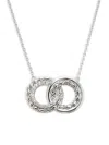 JUDITH RIPKA WOMEN'S AURA COLLECTION RHODIUM PLATED SILVER & WHITE TOPAZ INTERLOCKING PENDANT NECKLACE