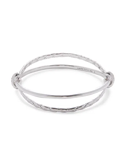 Judith Ripka Women's Aura Crisscross Sterling Silver Braided Bangle Bracelet In White