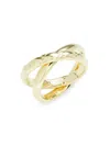 JUDITH RIPKA WOMEN'S AURA GOLDPLATED STERLING SILVER CRISS-CROSS BRAIDED RING