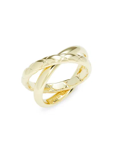 Judith Ripka Women's Aura Goldplated Sterling Silver Criss-cross Braided Ring