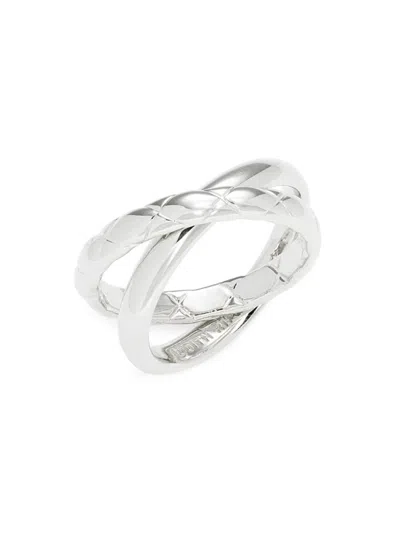 Judith Ripka Women's Aura Sterling Silver Criss-cross Braided Ring In White