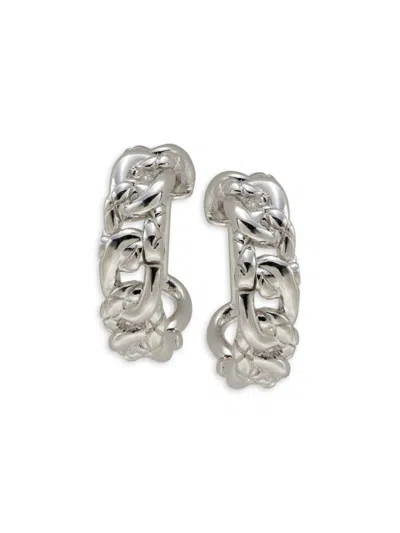 Judith Ripka Women's Sterling Silver Curb Link Hoop Earrings In Metallic