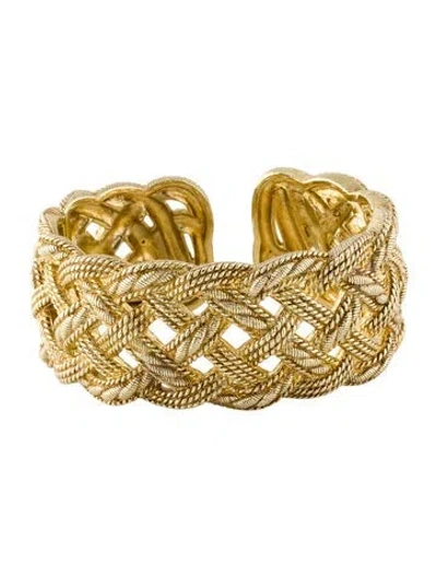 Pre-owned Judith Ripka Woven Hinged Cuff, 6.25" In Multi