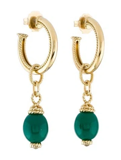 Pre-owned Judith Ripka X Danielle Rollins Chalcedony & Quartz Ocean Reef Convertible Hoop Earrings In Multi