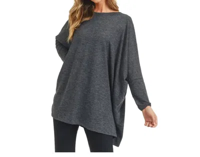 Judson & Co. Dolman Sleeve Tunic In Charcoal In Gray