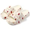 Judson & Co. Heart Print Pillow Cushion Slides In White In White