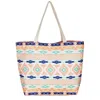 Judson & Co. Leopard & Aztec Print Canvas Tote Bag In Coral/mint In Multi