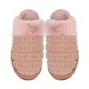 Judson & Co. Ribbed Pattern Knitted Slippers In Blush Pink In Multi