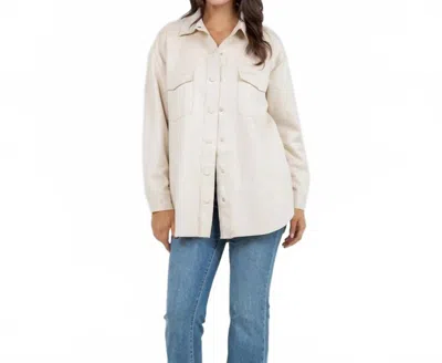 Judson & Co. Snappy In Suede Jacket In Ivory In Multi