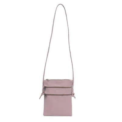 JUDSON & CO. WOMEN'S MULTI ZIPPER CROSSBODY PURSE IN BLUSH PINK