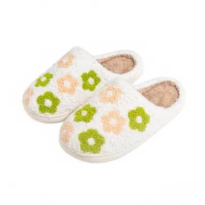 Judson & Co. Women's Plush Flowers Slide On Slippers In Multicolor