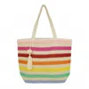 Judson & Co. Women's Striped Straw Crochet Tote Bag In Multi In Multi