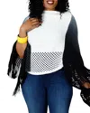 Judson & Company Ombre Chique Poncho In White In White