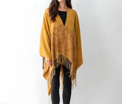 Judson & Company Ruana Wrap In Tan In Gold
