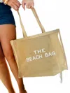 Judson & Company Women's Mesh Beach Tote Bag In Khaki In Green
