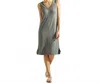 Judson & Company Women's Ribbed V Neck Tank Dress In Grey In Gray