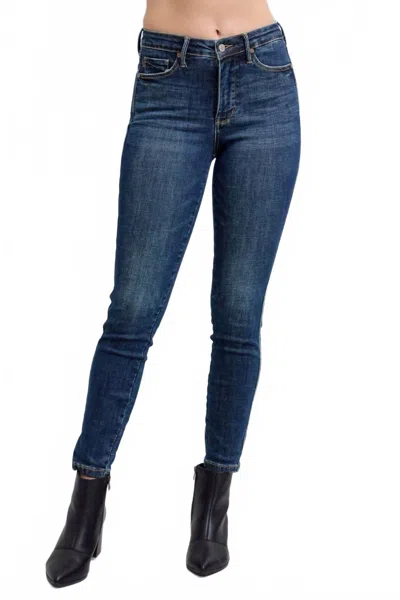 Judy Blue Alexis Mid Rise Tummy Control Vintage Wash Skinny Jeans - Plus In Blue