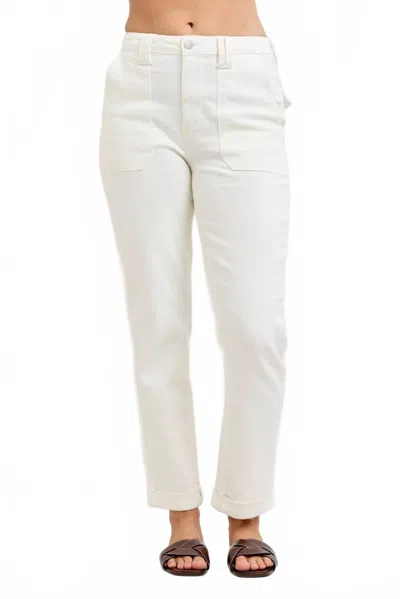 Judy Blue Aurora Weekend Pant In White