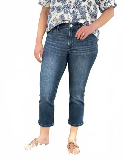 Judy Blue Beachside Bliss Capris Pants In Dark Wash Denim In Blue