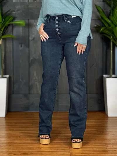 Judy Blue Below The Radar Straight Fit Jeans In Blue