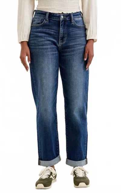 Judy Blue Billie Mid Rise Boyfriend Jeans In Dark Blue