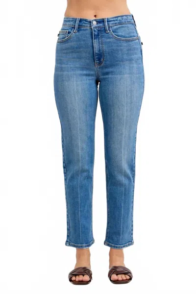Judy Blue Blair Straight-leg Jeans In Medium Wash In Blue
