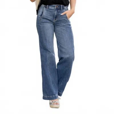 Judy Blue Boardroom Babe High Rise Wide Leg Jean In Dark Blue