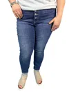 Judy Blue Button Fly High Waist Jeans In Medium Wash In Multi