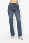 Judy Blue Seam Detail Straight Leg Jeans In Dark Denim