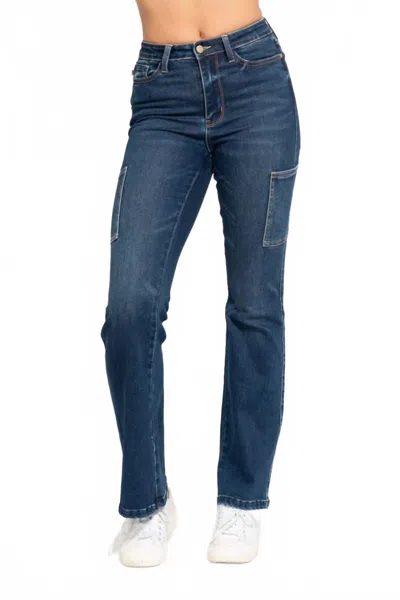 Judy Blue Cargo Bootcut Jean In Blue