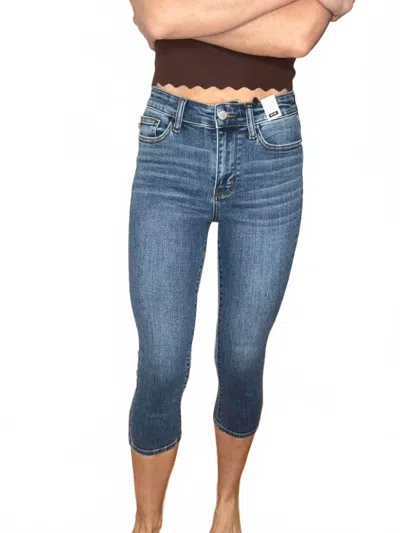 Judy Blue Cari Denim Capri Jeans In Blue In Multi